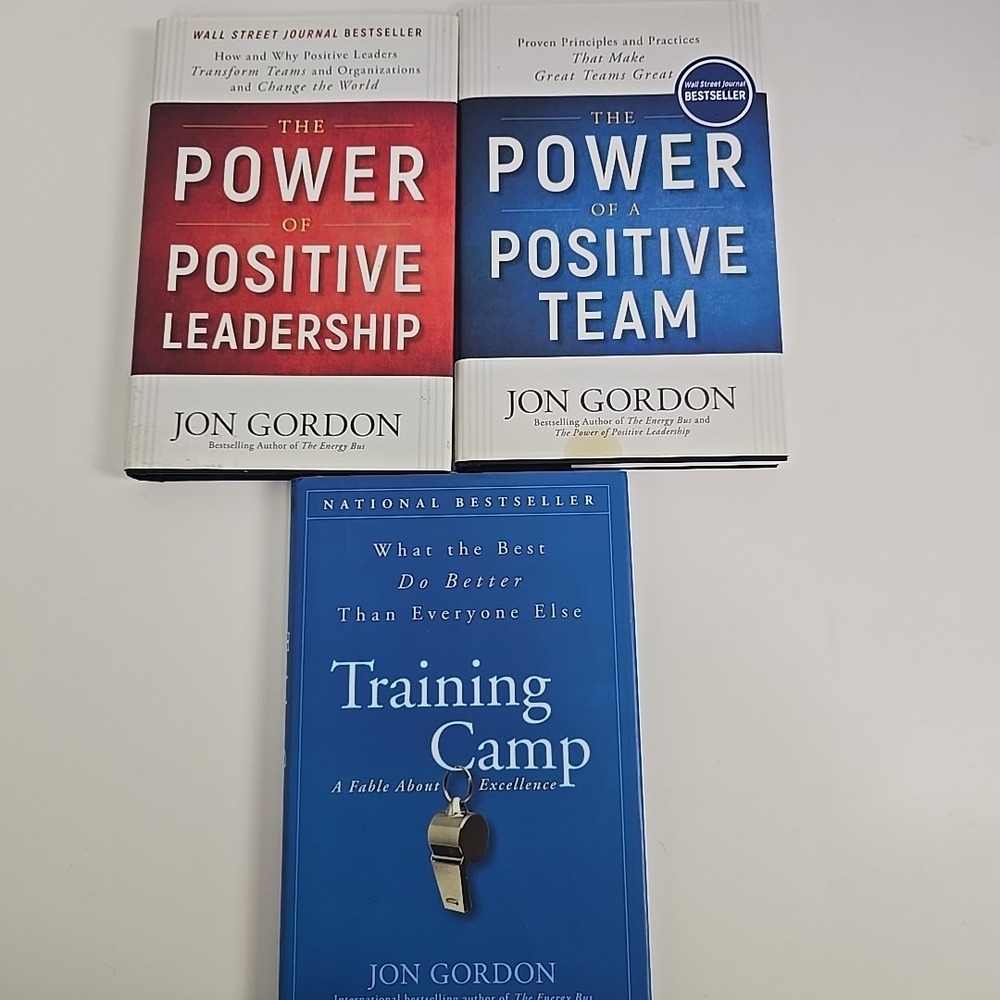 Jon Gordon Lot of 3 Books Power of a‎ Positive Team & Leadership Training Camp